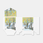 brug in het winterschilderij Watercol Bedankdoosjes (Uitgevouwen)