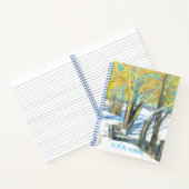 brug in het winterschilderij Watercol Notitieboek (Binnen)