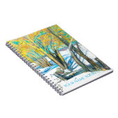 brug in het winterschilderij Watercol Notitieboek (Rechterzijde)