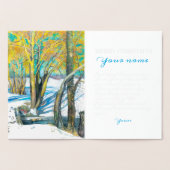 Brug in het winterschilderij Waterverf Folie Kaarten (Binnen)