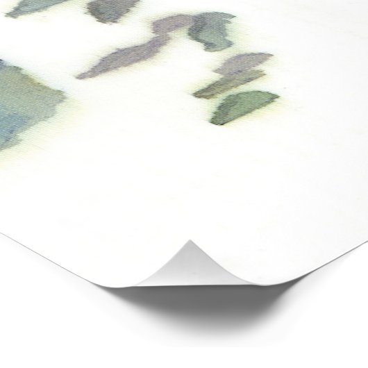 Brug in het winterschilderij Waterverf Foto Afdruk (Hoek)