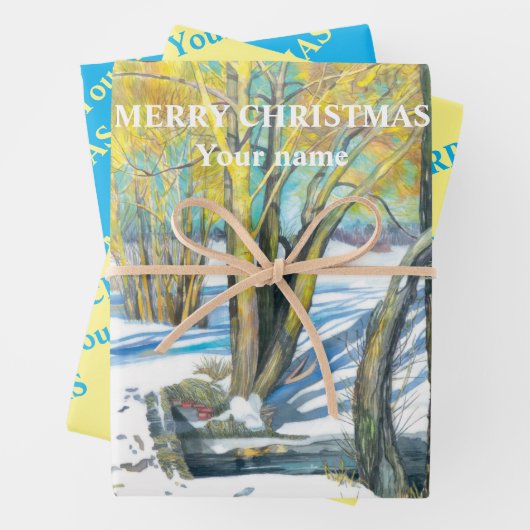 Brug in het winterschilderij Waterverf Inpakpapier Vel (In situ)