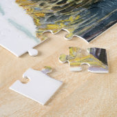 Brug in het winterschilderij Waterverf Legpuzzel (Zijkant)