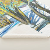 Brug in het winterschilderij Waterverf Sherpa Deken (3/4)