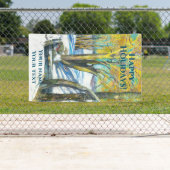 Brug in het winterschilderij Waterverf Spandoek (Insitu)