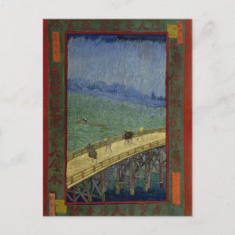 Brug in Rain na Hiroshige door Vincent Van Gogh Briefkaart