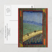Brug in Regen (na Hiroshige) Van Gogh Fine Art Briefkaart (Voorkant / Achterkant)