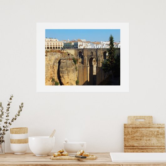 Brug in Ronda in Spanje Poster (Keuken)