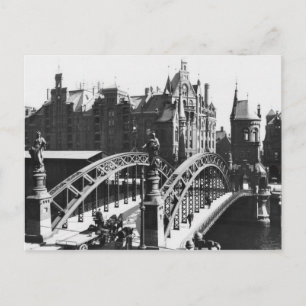 Brug in Speicherstadt Hamburg, c.1910 Briefkaart