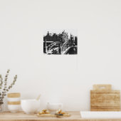 Brug in Speicherstadt Hamburg, c.1910 Poster (Keuken)