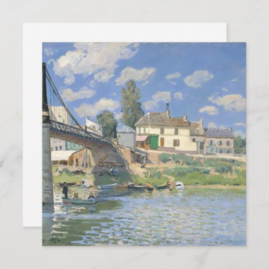 Brug in Villeneu door Sisley Impressionist Paint Bedankkaart (Voorkant / Achterkant)