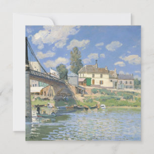 Brug in Villeneu door Sisley Impressionist Paint Bedankkaart