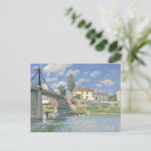 Brug in Villeneu door Sisley Impressionist Paint Briefkaart (Staand voorkant)