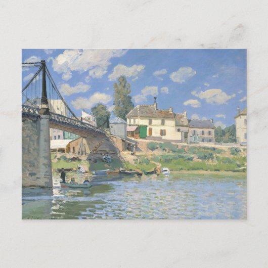 Brug in Villeneu door Sisley Impressionist Paint Briefkaart (Voorkant)