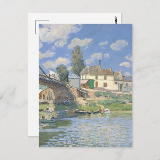 Brug in Villeneu door Sisley Impressionist Paint Briefkaart (Voorkant / Achterkant)