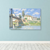 Brug in Villeneu door Sisley Impressionist Paint Canvas Afdruk (Insitu (Houten vloer))