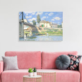 Brug in Villeneu door Sisley Impressionist Paint Canvas Afdruk (Insitu (Woonkamer))