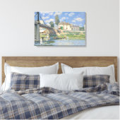 Brug in Villeneu door Sisley Impressionist Paint Canvas Afdruk (Insitu (Slaapkamer))