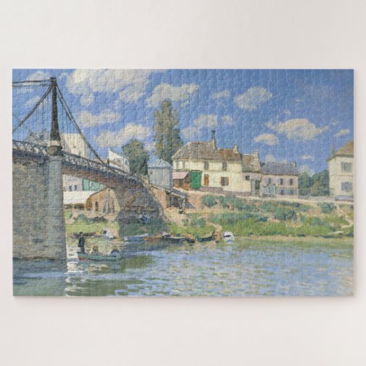 Brug in Villeneu door Sisley Impressionist Paint Legpuzzel (Horizontaal)