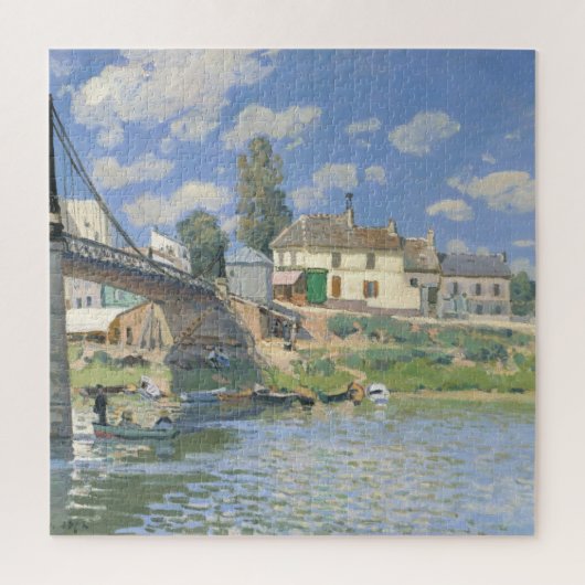 Brug in Villeneu door Sisley Impressionist Paint Legpuzzel (Verticaal)