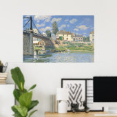 Brug in Villeneu door Sisley Impressionist Paint Poster (Thuiskantoor)