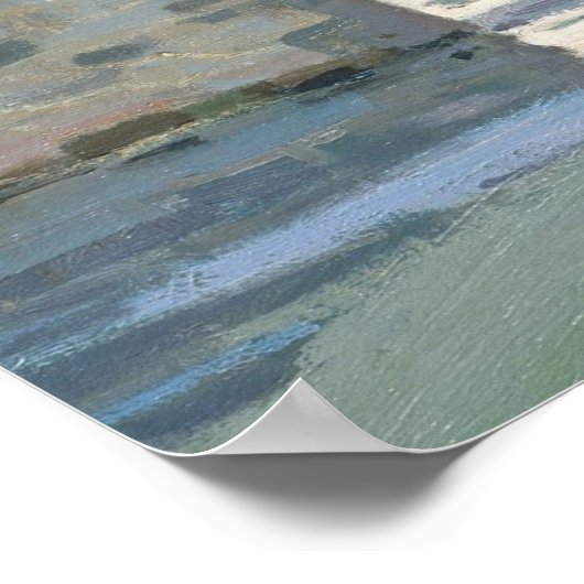 Brug in Villeneu door Sisley Impressionist Paint Poster (Hoek)