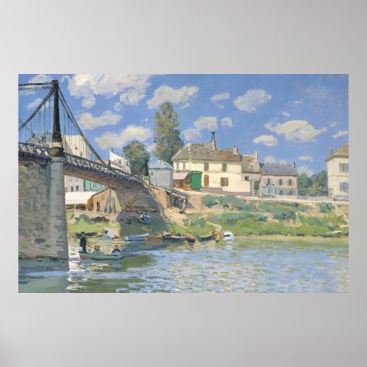 Brug in Villeneu door Sisley Impressionist Paint Poster (Voorkant)