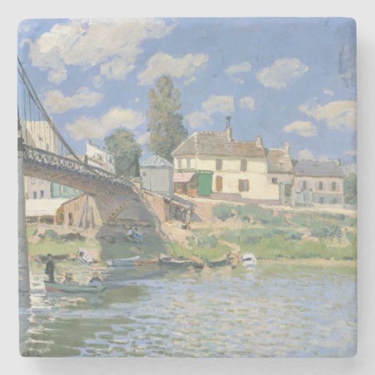Brug in Villeneu door Sisley Impressionist Paint Stenen Onderzetter (Voorkant)