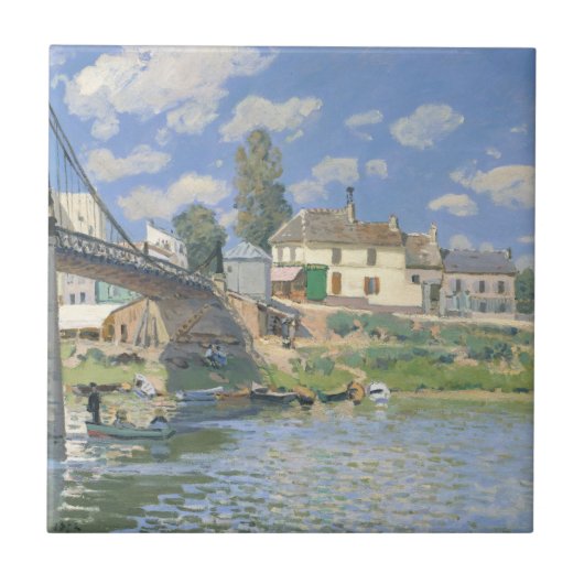 Brug in Villeneu door Sisley Impressionist Paint Tegeltje (Voorkant)