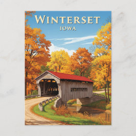 Brug in Winterset Iowa Reizen Briefkaart