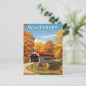 Brug in Winterset Iowa Reizen Briefkaart (Staand voorkant)