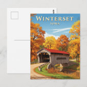 Brug in Winterset Iowa Reizen Briefkaart (Voorkant / Achterkant)
