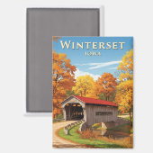 Brug in Winterset Iowa Reizen Magneet (Voorkant / Achterkant)