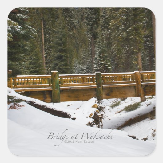 Brug in Wuksachi Vierkante Sticker (Voorkant)