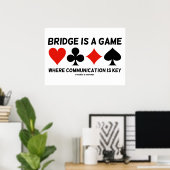 Brug is een spel waar de communicatie zeer belangr poster (Thuiskantoor)