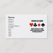 Brug is een spel waar je over moet nadenken visitekaartje (Voorkant)