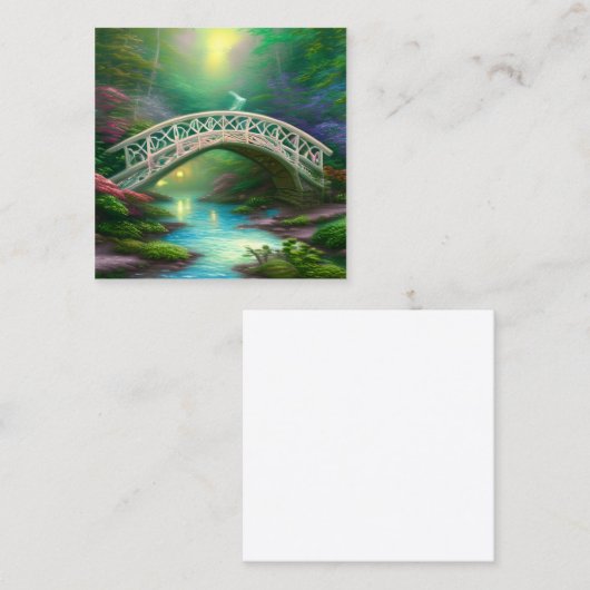 Brug landschap vierkante visitekaartje (Voorkant / Achterkant)