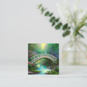 Brug landschap vierkante visitekaartje (Staand voorkant)