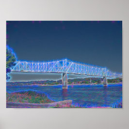 Brug langs de Ohio-rivier Poster