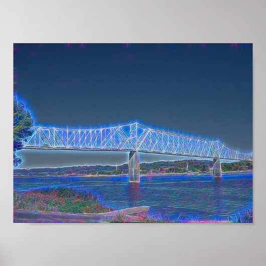 Brug langs de Ohio-rivier Poster (Voorkant)