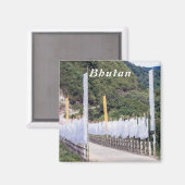 Brug met boeddhistische gebedsmassa's - Bhutan Magneet (Voorkant / Achterkant)