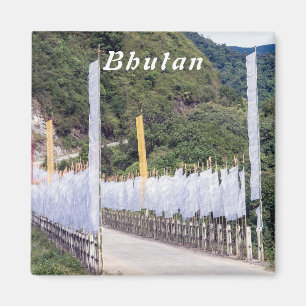 Brug met boeddhistische gebedsmassa's - Bhutan Magneet