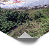 Brug met boeddhistische gebedsmassa's - Bhutan Poster (Hoek)