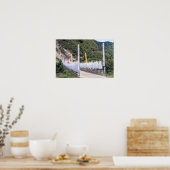 Brug met boeddhistische gebedsmassa's - Bhutan Poster (Keuken)