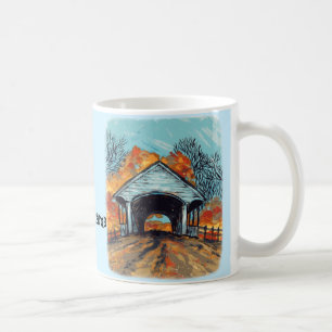 Brug met dekking voor herfst koffiemok