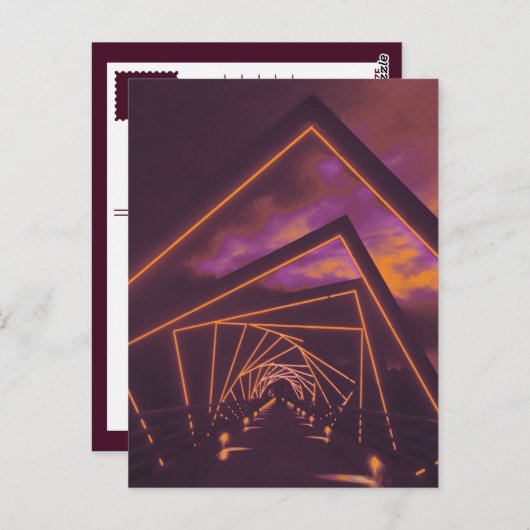 brug met hoog treinstel briefkaart (Voorkant / Achterkant)