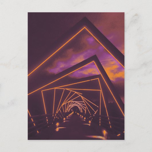 brug met hoog treinstel briefkaart (Voorkant)