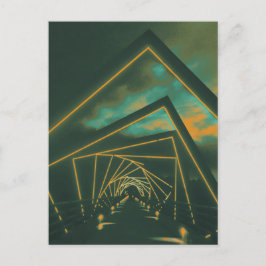 brug met hoog treinstel briefkaart