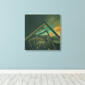 brug met hoog treinstel canvas afdruk (Insitu (Houten vloer))