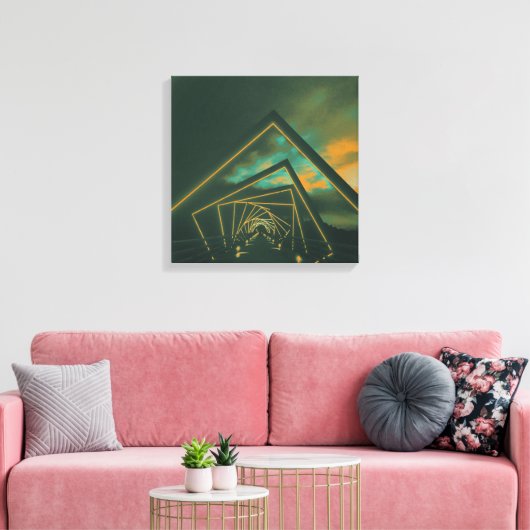 brug met hoog treinstel canvas afdruk (Insitu (Woonkamer))